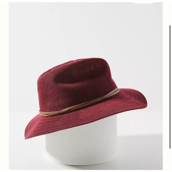 Anthropologie Cusco rancher hat red maroon one size - Picture 1 of 6